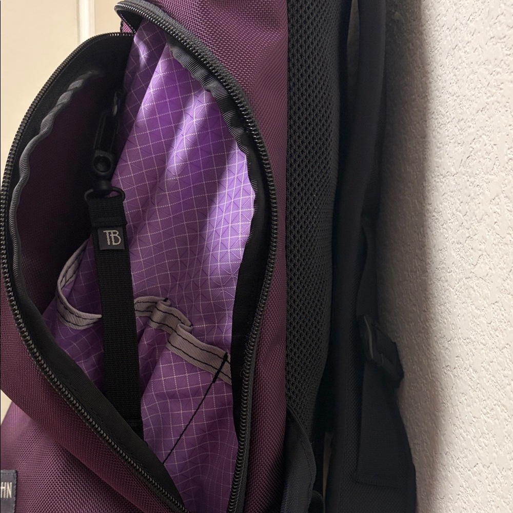 Tom Bihn 2.0 Smart Alec Women's Backpack in Black and Purple - Picture 7 of 10